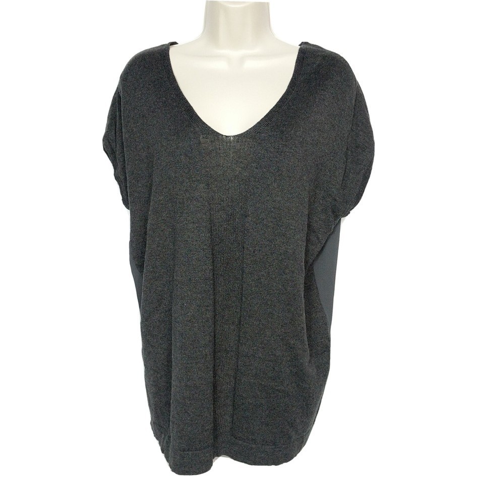 Ann Taylor Loft Womens Lightweight Sweater Small Gray Sleeveless Scoop Neck - $15.25