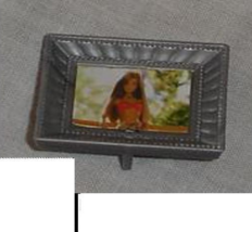 Gray picture frame wphoto of Barbie doll stands alone vintage dollhouse ... - $6.99