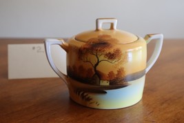 Vtg Noritake China Tree In The Meadow Covered Sugar Bowl Handle 3.75&quot; Gr... - $280.62 MXN
