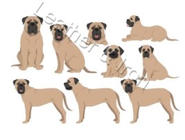 New Bullmastiff Dog Illustration Pattern Design Checkbook Cover - £7.92 GBP