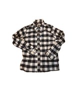 Eddie Bauer Work Wear Women&#39;s BlackWhite Plaid Flannel Small - $13.24 CAD