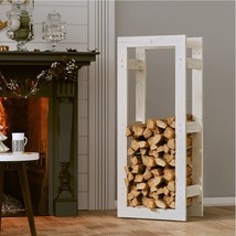 Solid White Pine Home Indoor Wooden Firewood Log Wood Rack Basket Holder Unit - £54.93 GBP