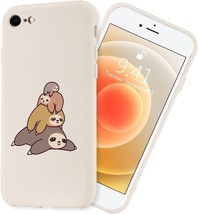 Cute Sloth Pattern Case Compatible with 7 8 SE 2020 Women Girls Aesthetic Design - $28.14