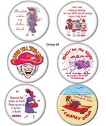 #35 FUNNY 3" BUTTONS PIN BACKED FAVORS GIVEAWAY FOR RED HAT LADIES OF SO... - $6.99