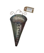 Raku colorful vibrant unique art studio pottery wall pocket signed Featu... - $51.31 CAD
