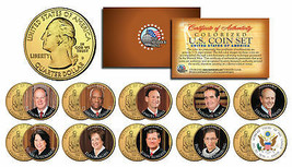 JUSTICES of US SUPREME COURT DC Quarters 10-Coin Full Set 24K Gold Plate... - £14.67 GBP