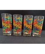 MINT! 4 Coca Cola Drinking Glasses 14 oz. Indiana Glass Co Cups - £13.09 GBP