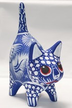 5.75&quot; Cat Kitty Figurine Anillero Gato Ceramic Clay Pottery Handmade Mex... - £13.32 GBP