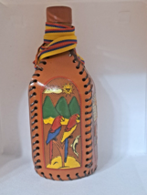 Colombia Flask Leather Wrapped Bottle Empty Decanter Leather w/ Strap So... - $24.74
