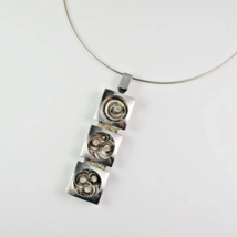 70s vINTAGE Handmade Silver Geometric Pendant Unisex Silver Pendant Make... - $359.47