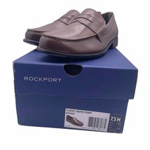Rockport Classic Penny Loafers Brown Leather Dress Shoes Mens 7.5 - £42.76 GBP