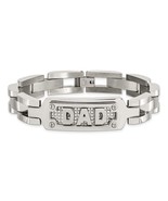 Men&#39;s Stainless Steel Polished DAD Bracelet - £111.10 GBP