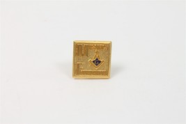 ✅ Vintage Masonic Foundation Lodge Pin Jewelry Gold Plate - £5.81 GBP