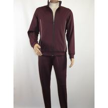 Men's Monte Carlo Turkey Jogging Suit 2pc Jump Set Stretchable 95164 Burgundy image 4