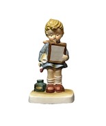 Vintage Hummel Style Boy Figurine with Clipboard Book Inkwell Artist Sch... - $23.75