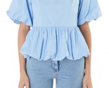 English Factory balloon sleeve poplin top in POWDER BLUE - £33.06 GBP