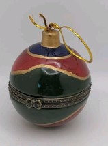 Christmas Bulb Hinged Trinket Box Ornament  - $11.76