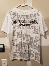 Mens Universal Studios Singapore White Gray Shirt Size XL official - £19.16 GBP