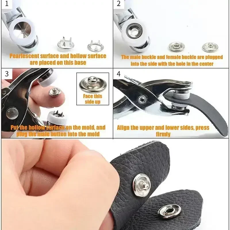 Belt Fastener Fasteners Metal Snap Studs Tool Accessories Set Snap Plier... - £14.47 GBP+