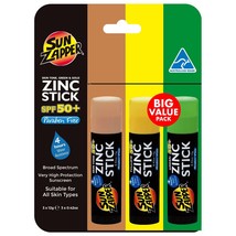 Sun Zapper Zinc Oxide Sun Block - Skin Tone, Green &amp; Gold - SPF 50+ - Very High  - £32.06 GBP