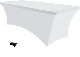 KOVOT 6ft Tablecloth Rectangular Spandex Linen - TableCloth Fitted Cover for 6 F - £15.71 GBP