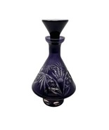 Amethyst Glass Genie Bottle Decanter Cut To Clear W Stopper VTG/ATQ Bohe... - $155.11 CAD