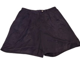 Talbots Woman Size 20W Silky Soft Shorts Elastic Waist Black Pleated Pockets  - £13.42 GBP