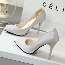 Women Shoes Pointed Toe Pumps Patent Leather Dress  High Heels Boat Shoes - £18.42 GBP