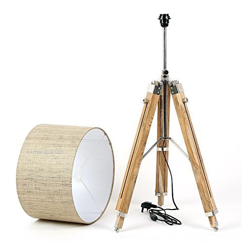 VINTAGE DESIGN TRIPOD WOODEN FLOOR LAMP FOR LIVING ROOM BY NAUTICALMART - $167.31