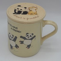Hallmark Mug Mates Panda Bear Cup With Lid Coaster - $14.84