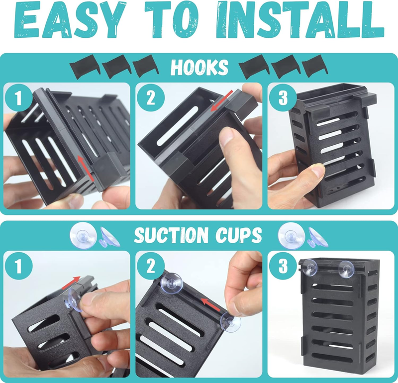 2 Pcs Aquarium Plant Holder, Fish Tank Plant Holder with Hooks and Suction Cups, Item image 3