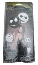 NIGHTMARE BEFORE CHRISTMAS 2CT FACES OF JACK BLACK &amp; WHITE BALLOONS 24&quot; ... - £3.82 GBP