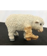 Ceramic Lamb Wearing a Boot Figurine 3.5 Long Sheep - £12.90 GBP