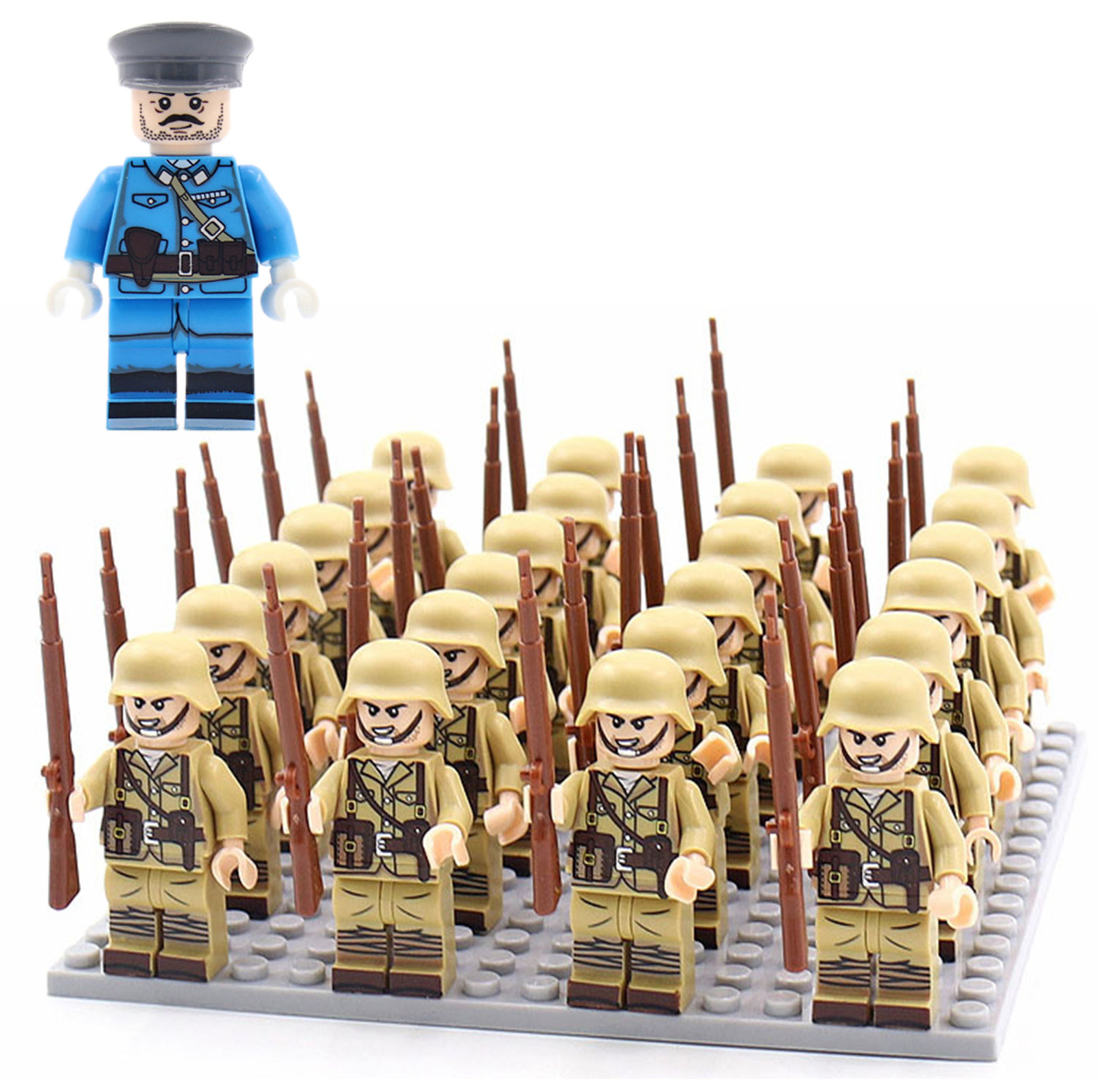 WW2 Military France Army Soliders and officer Army set 25 Minifigures Lot