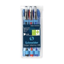 Schneider Slider Memo Ballpoint Pens - Black / Blue / Red (Wallet Of 3Pcs)  - $24.00