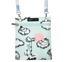 Neck bag Moomin over the clowds, turqoise, 17 x 21 cm - Nordicbuddies - $29.69