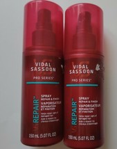 2 Vidal Sassoon Pro Series Repair &amp; Finish Spray For Damaged Hair 5oz Pump - £11.40 GBP