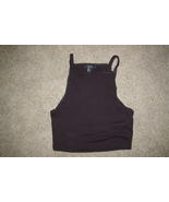 FOREVER 21 Black Crop Ribbed Tank Top Cami Straps Juniors Size M - £7.06 GBP