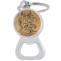 Happily Ever After Bottle Opener Keychain - Metal Beer Bar Tool Key Ring - £8.60 GBP