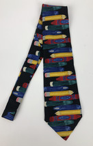 Save The Children The Tools of the Artist Men&#39;s 100% Silk Necktie Black ... - £12.13 GBP