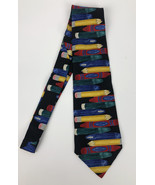 Save The Children The Tools of the Artist Men&#39;s 100% Silk Necktie Black ... - $15.49