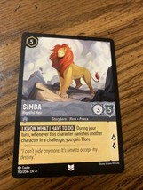 Disney Lorcana - Simba Rightful Heir #190/204 NON Foil Card Lion King - £1.58 GBP