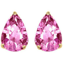 1.50-2.50CT Womens Unique 14K Yellow Gold Pink Sapphire Pear Shape Stud Earrings - £35.96 GBP