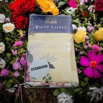 RALPH LAUREN Brooke Yellow Floral Pair Of Standard Pillowcases, New In Package - $74.25
