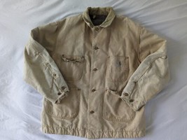 Vintage Carhartt Blanket Lined Men&#39;s 46 Chore Coat Jacket Duck Troy Mills USA - £79.11 GBP