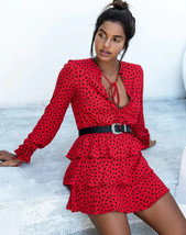 Motel Rocks Kepsibelle Vestido En Mini Diana Punto En Rojo y Negro (MR2) - £22.47 GBP
