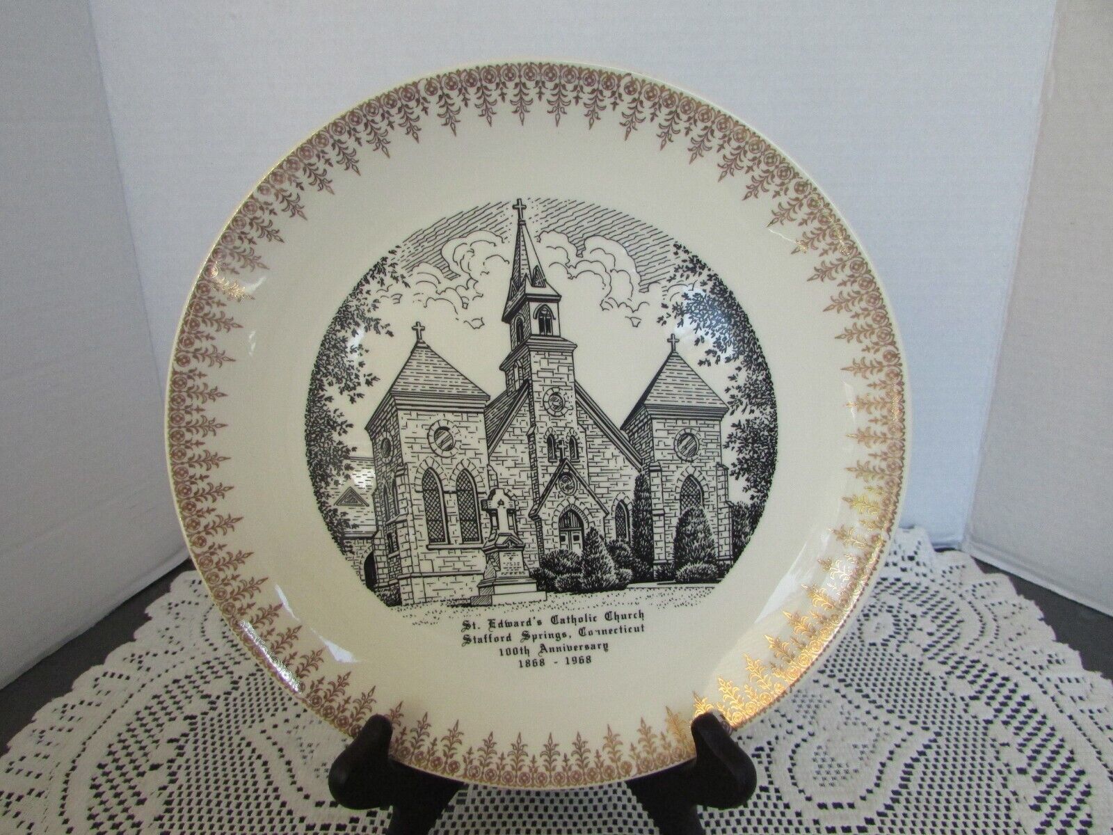 Primary image for ST. EDWARD'S CATHOLIC CHURCH STAFFORD SPRINGS CT 100TH RELIGIOUS COLLECTOR PLATE