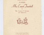 Bon Voyage Dinner Menu Palace Hotel San Francisco 1943 Ernest Turnbull F... - $87.12