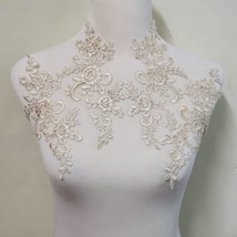 2 Pairs Of Embroidered Lace And Decal Wedding Dress Accessories For Lace... - £15.14 GBP