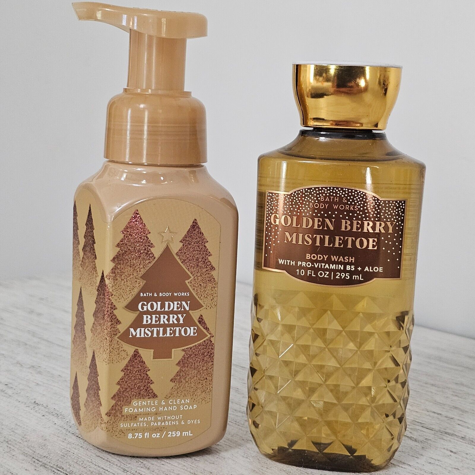 Bath &amp; Body Works GOLDEN BERRY MISTLETOE Lot: Body Wash 10oz &amp; Hand Soap... - $7.61